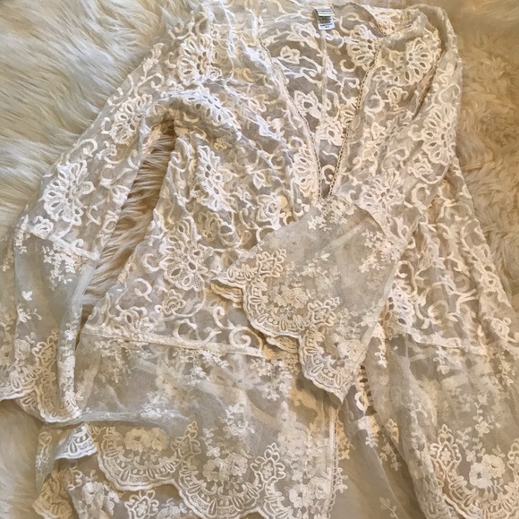 L Space Lace Kimono Cover Up Size M/L - Picture 1 of 8